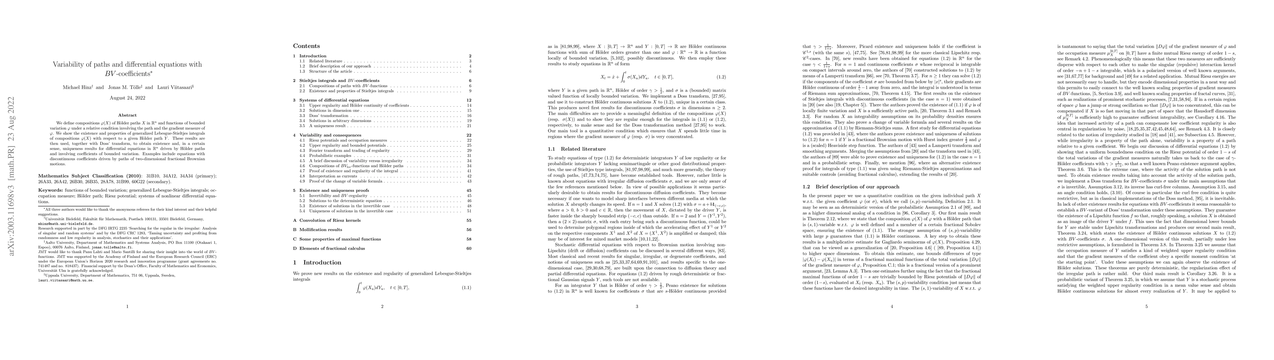 Thumbnail for Variability of paths and differential equations with $BV$-coefficients