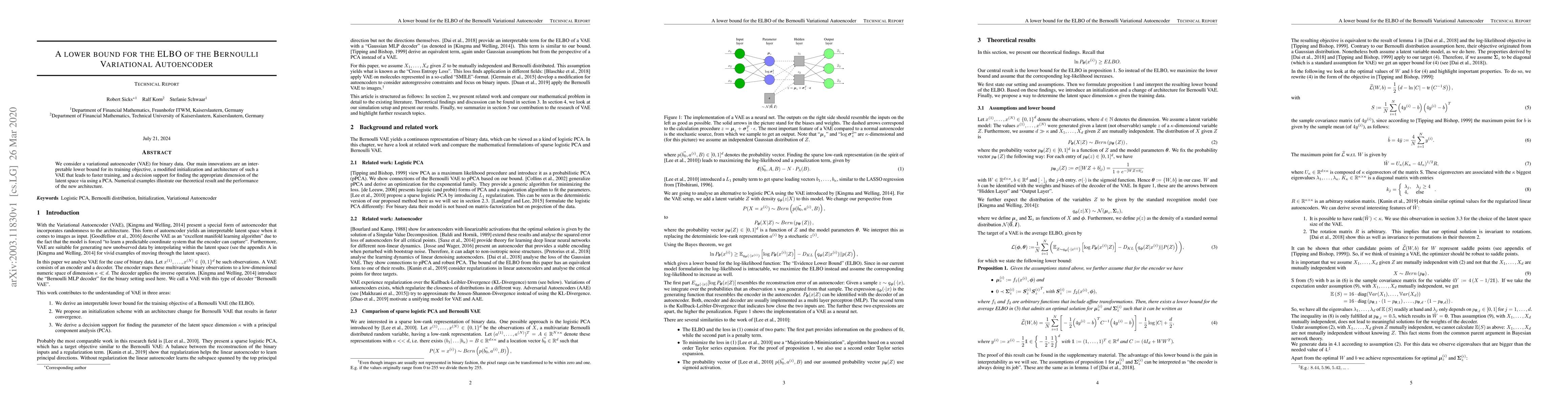 Thumbnail for A lower bound for the ELBO of the Bernoulli Variational Autoencoder