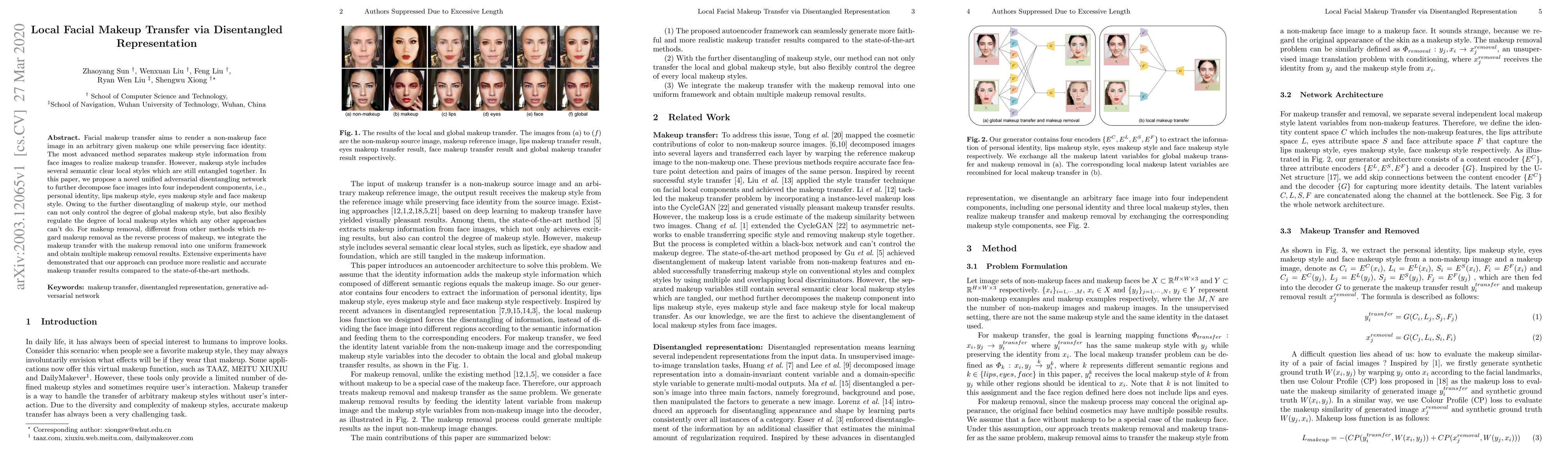 Thumbnail for Local Facial Makeup Transfer via Disentangled Representation