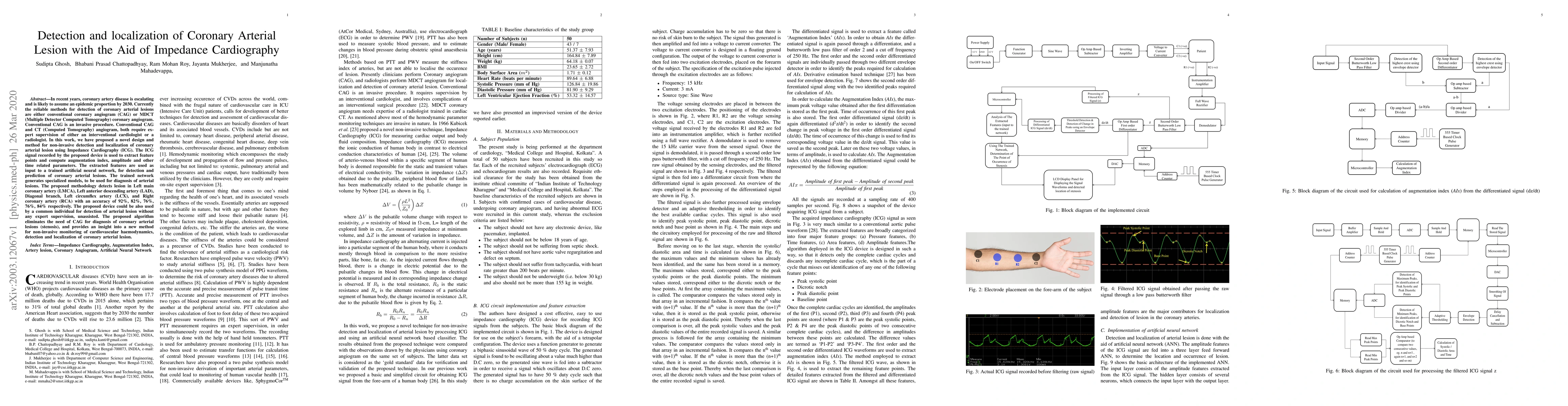 Thumbnail for Detection and localization of Coronary Arterial Lesion with the Aid of
  Impedance Cardiography