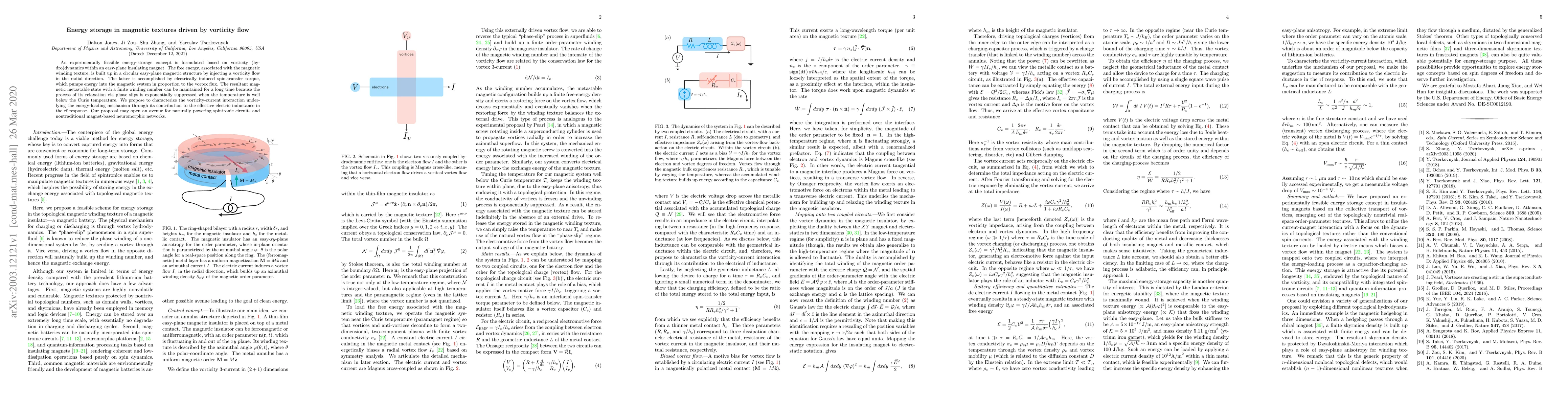 Thumbnail for Energy storage in magnetic textures driven by vorticity flow