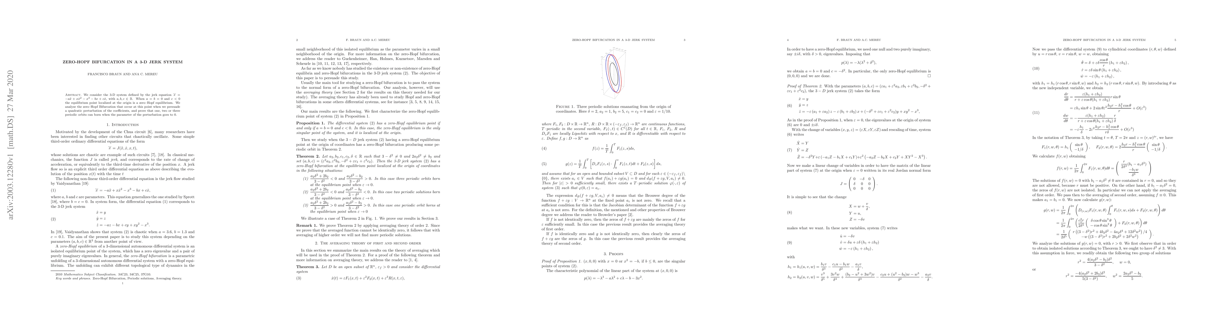Thumbnail for Zero-Hopf bifurcation in a 3-D jerk system