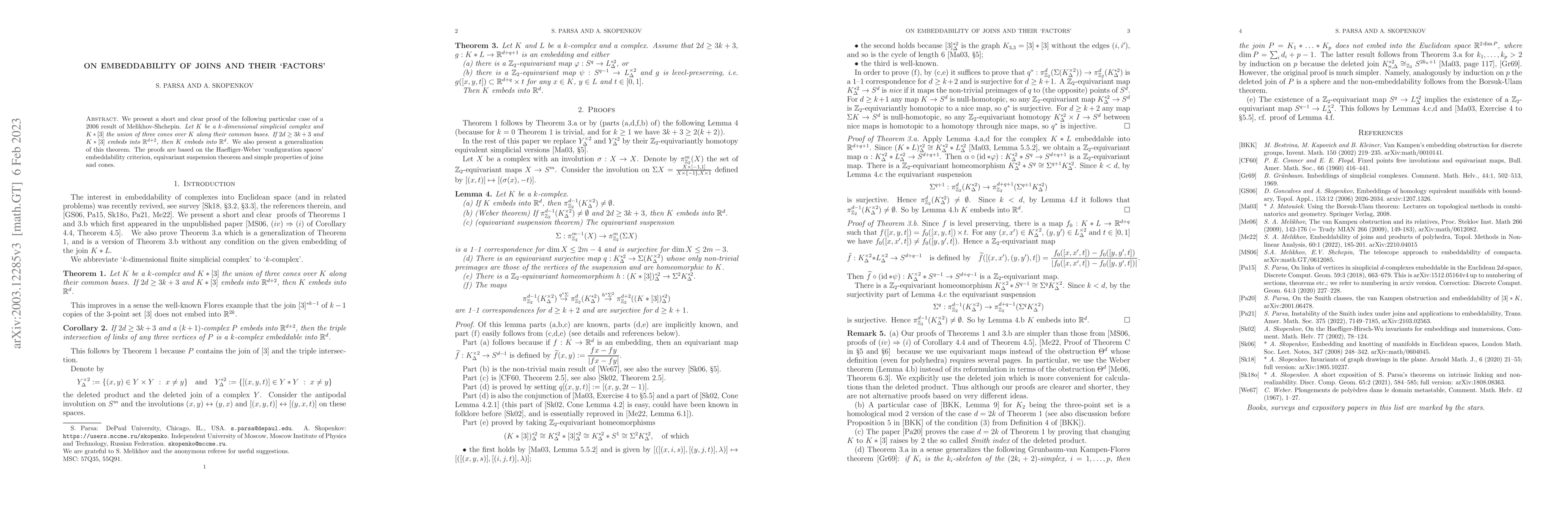 Thumbnail for On embeddability of joins and their `factors'