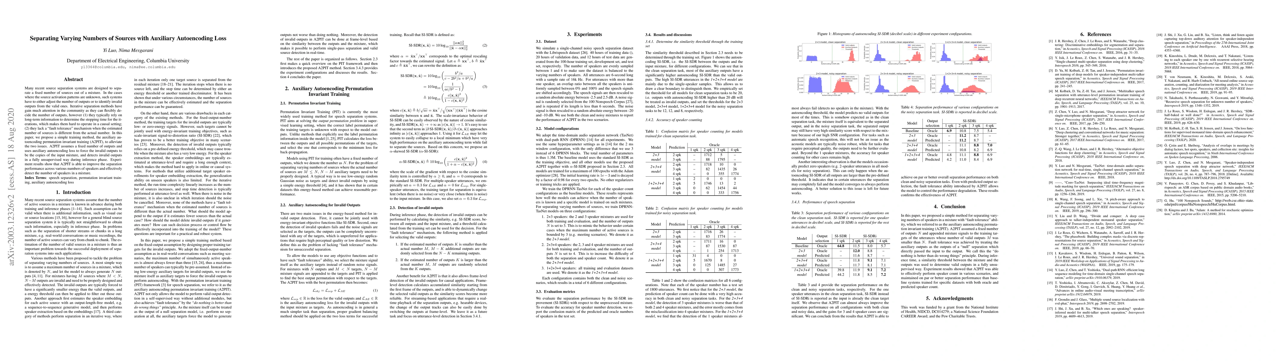 Thumbnail for Separating Varying Numbers of Sources with Auxiliary Autoencoding Loss