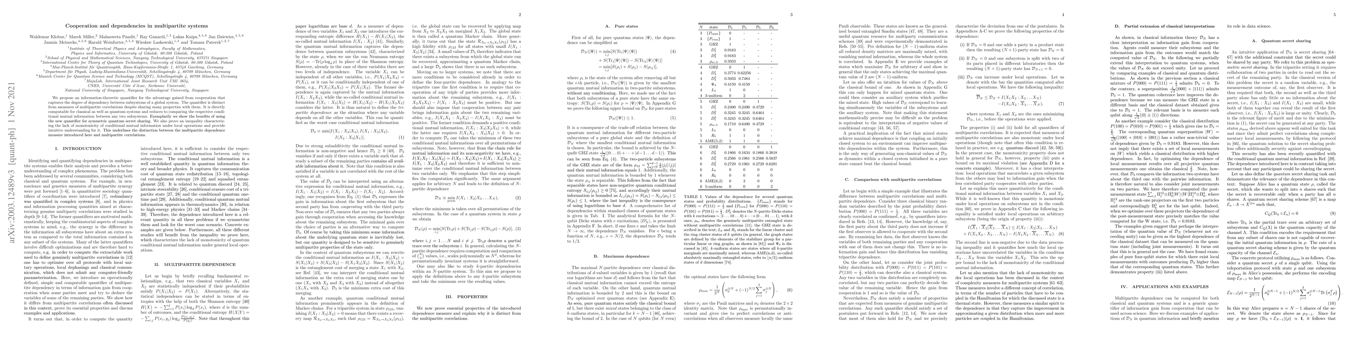 Thumbnail for Cooperation and dependencies in multipartite systems