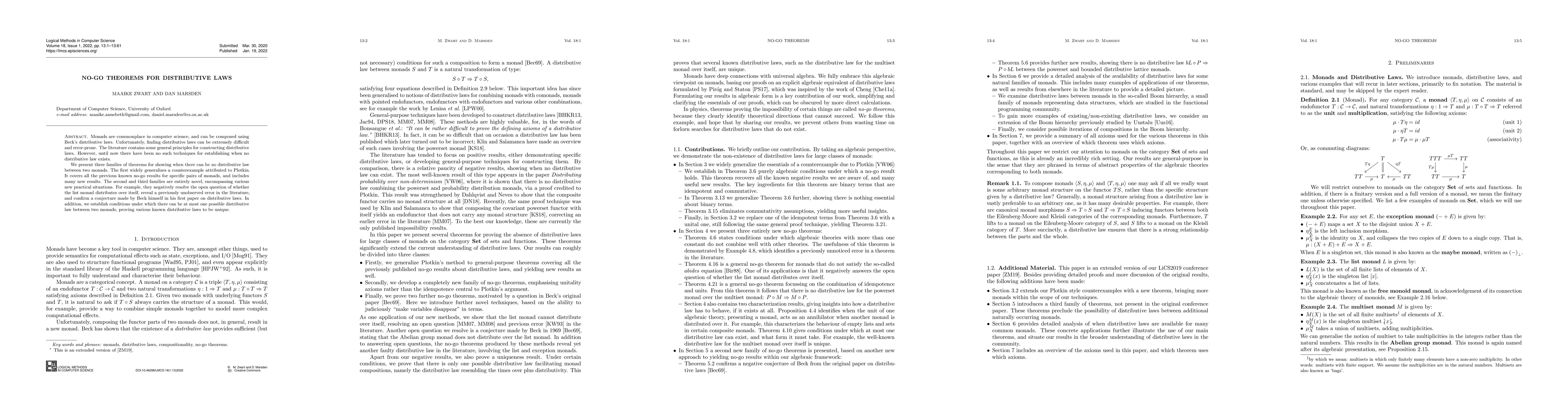 Thumbnail for No-Go Theorems for Distributive Laws
