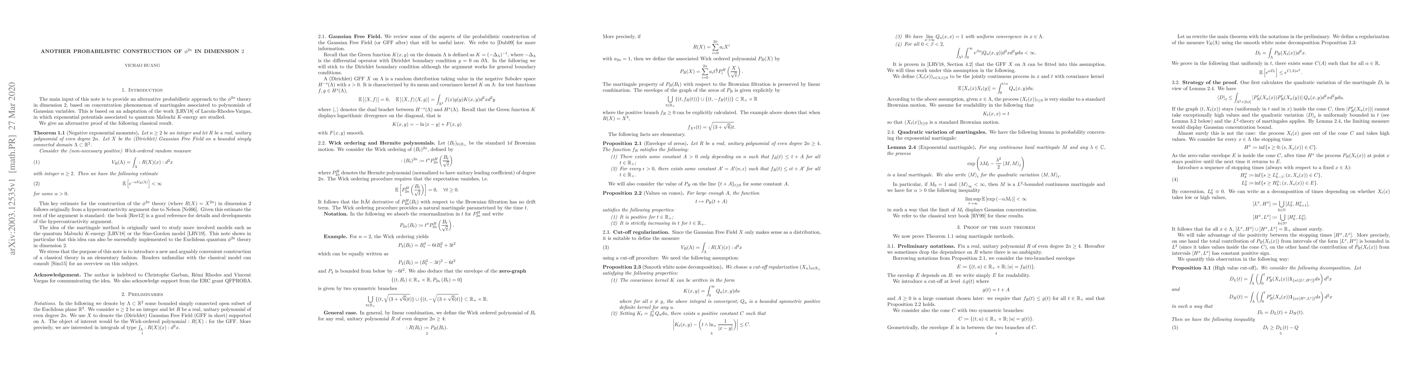 Thumbnail for Another probabilistic construction of ${\Phi}^{2n}$ in dimension 2
