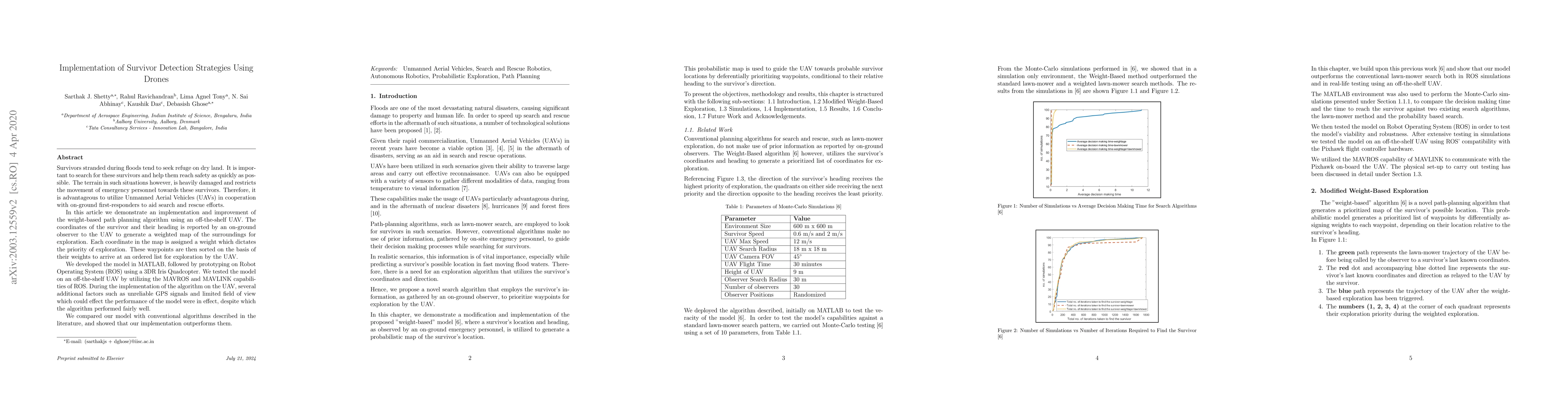 Thumbnail for Implementation of Survivor Detection Strategies Using Drones
