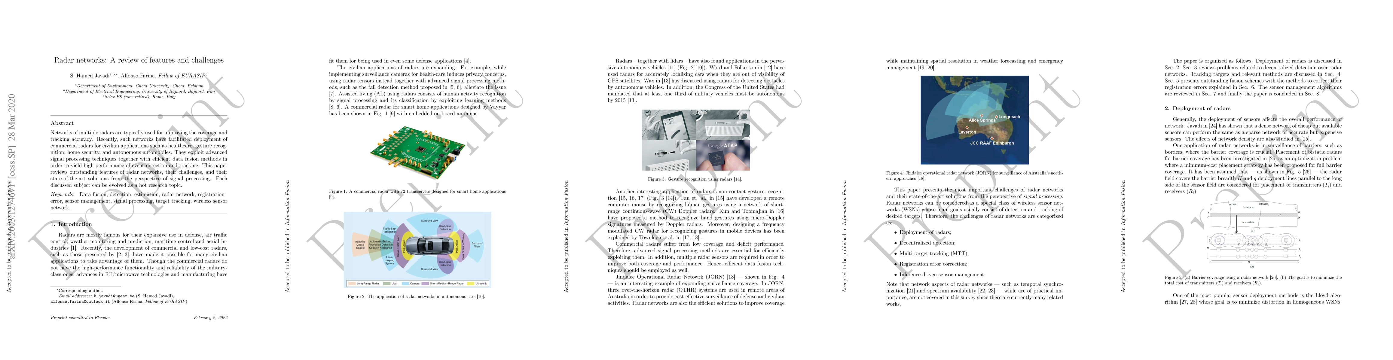 Thumbnail for Radar networks: A review of features and challenges