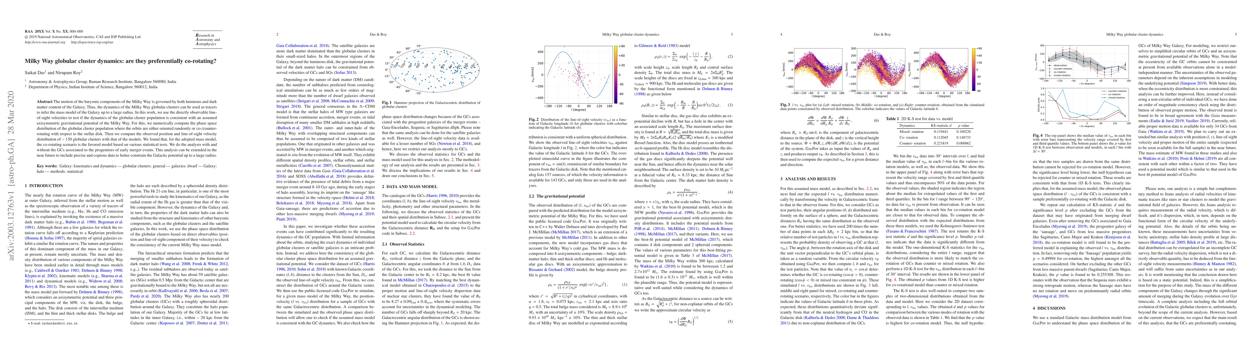 Thumbnail for Milky Way globular cluster dynamics: are they preferentially
  co-rotating?