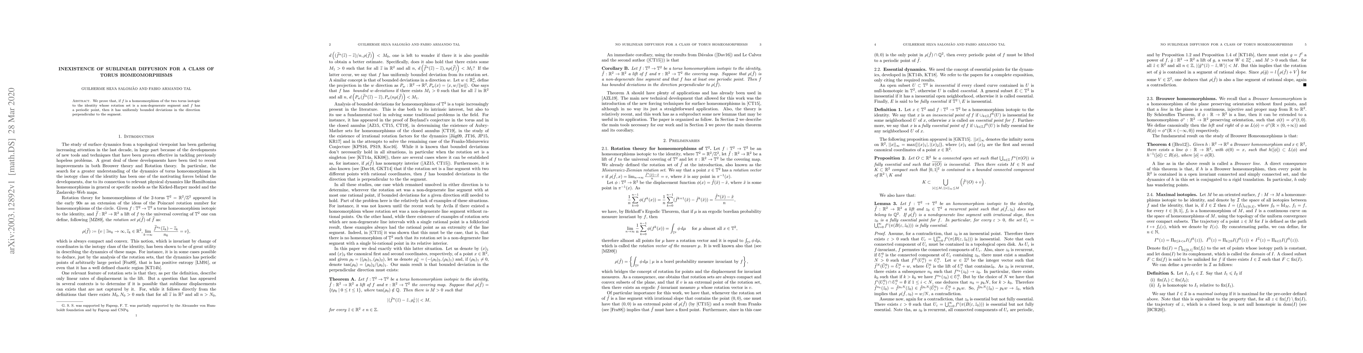 Thumbnail for Inexistence of sublinear diffusion for a class of torus homeomorphisms