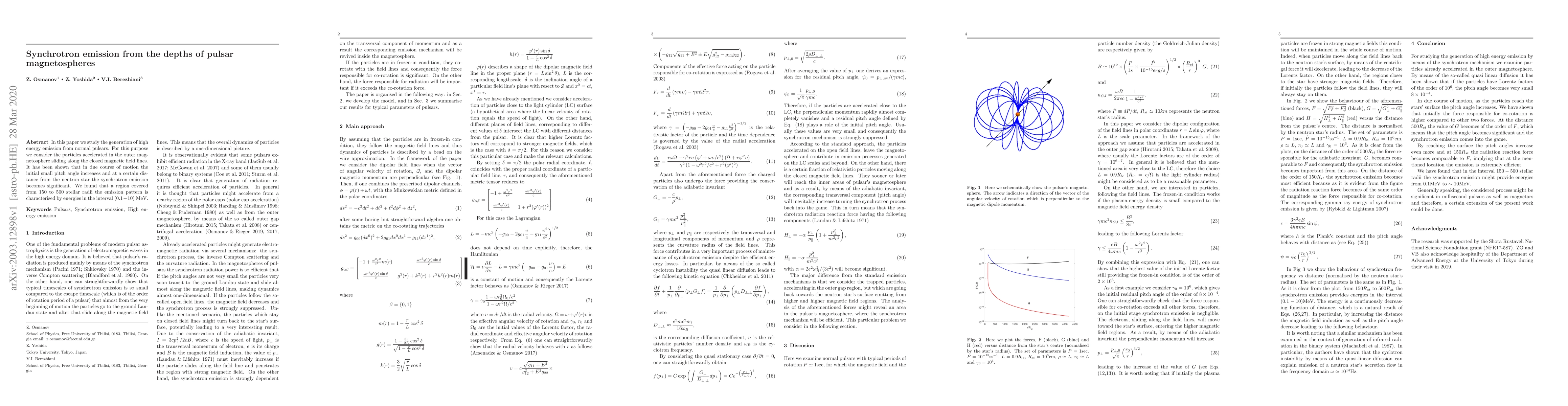 Thumbnail for Synchrotron emission from the depths of pulsar magnetospheres