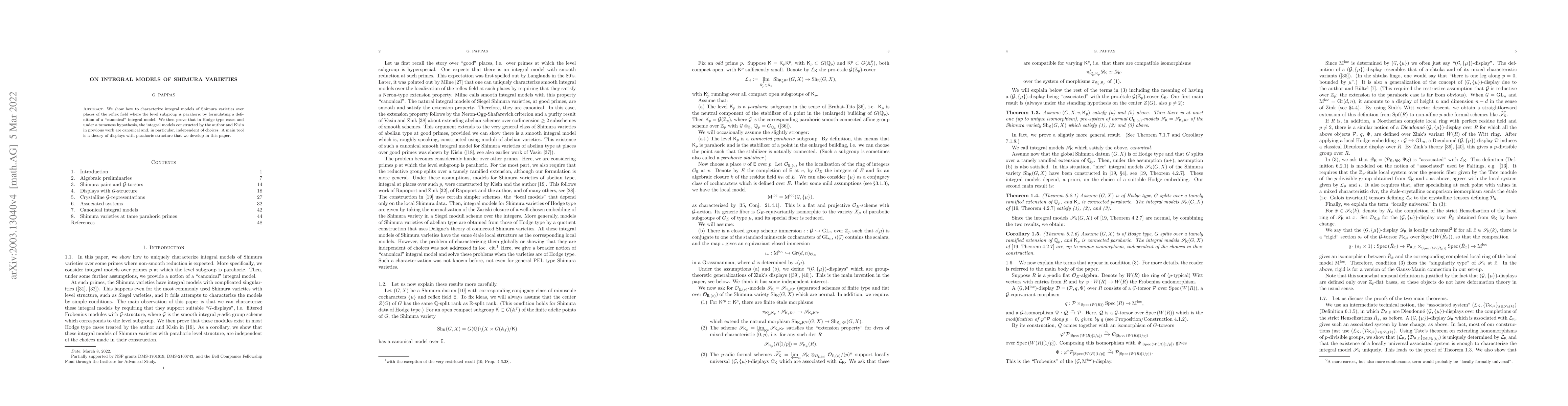 Thumbnail for On integral models of Shimura varieties