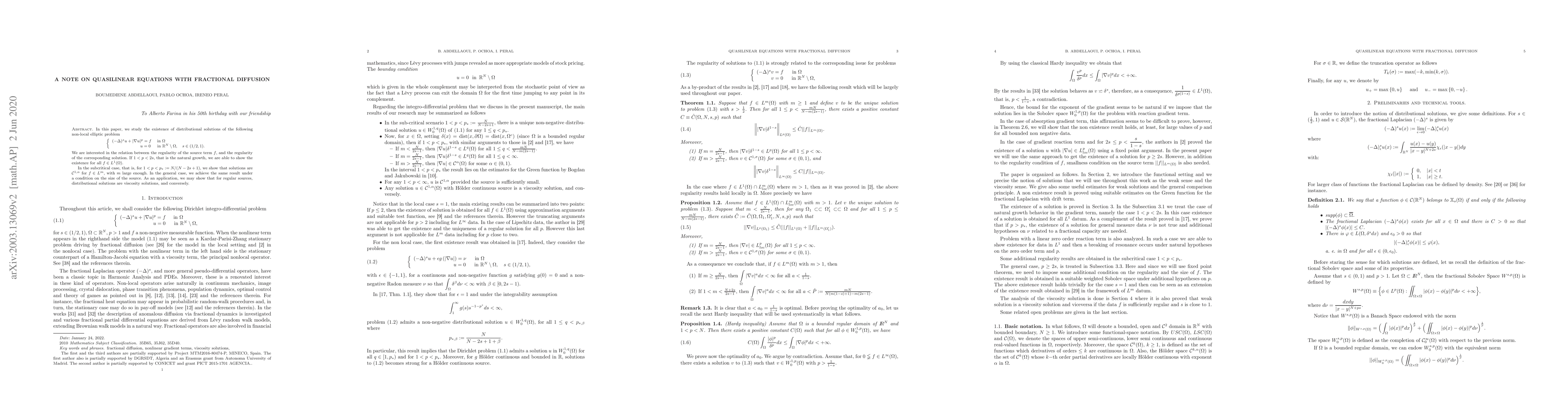 Thumbnail for A note on quasilinear equations with fractional diffusion