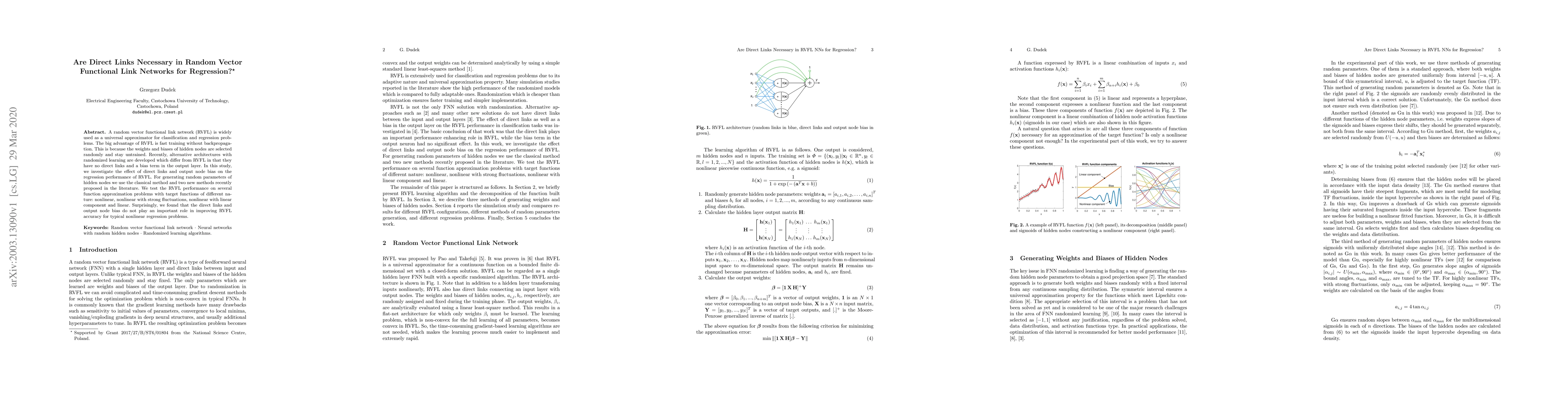 Thumbnail for Are Direct Links Necessary in RVFL NNs for Regression?