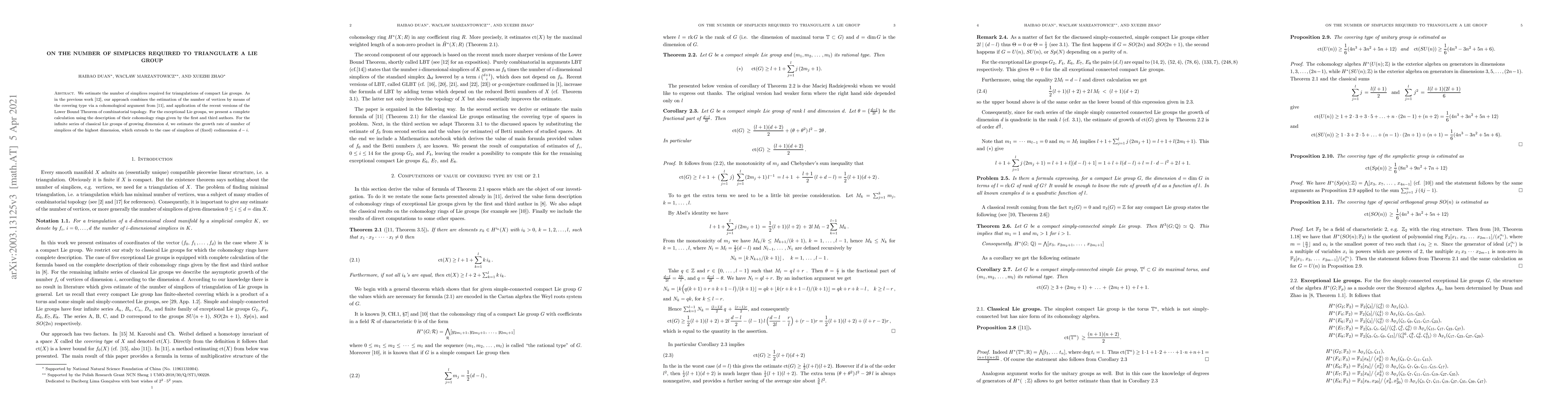 Thumbnail for Estimate of number of simplices of triangulations of Lie groups