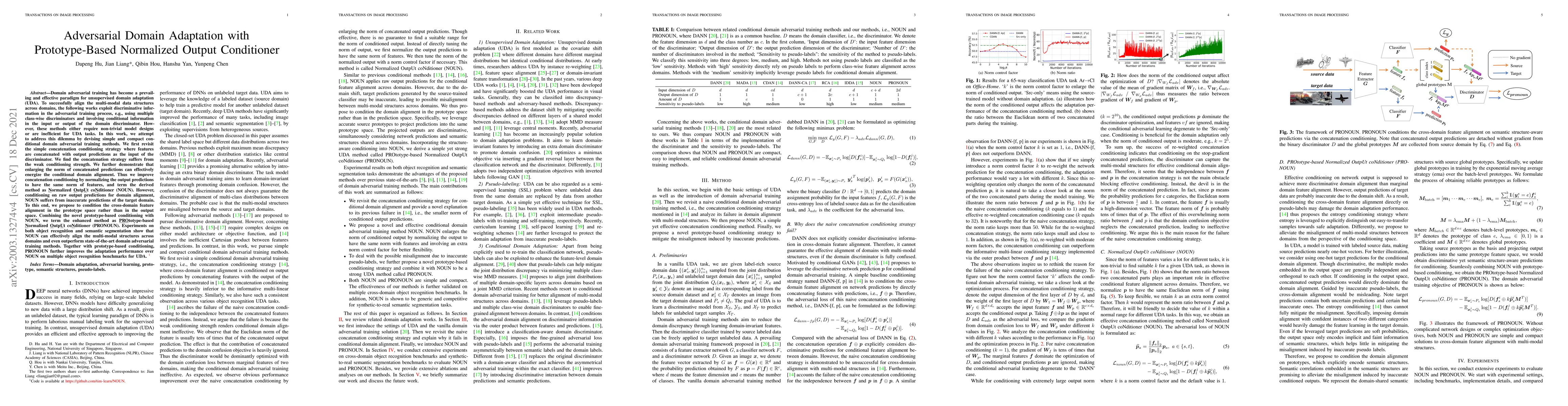 Thumbnail for Adversarial Domain Adaptation with Prototype-Based Normalized Output
  Conditioner