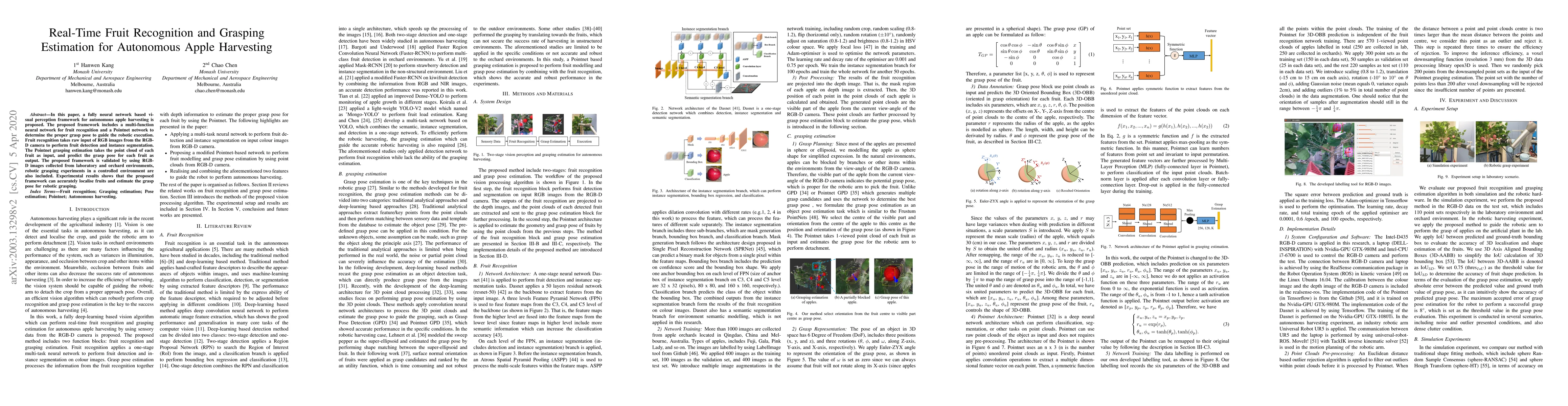 Thumbnail for Real-Time Fruit Recognition and Grasping Estimation for Autonomous Apple
  Harvesting