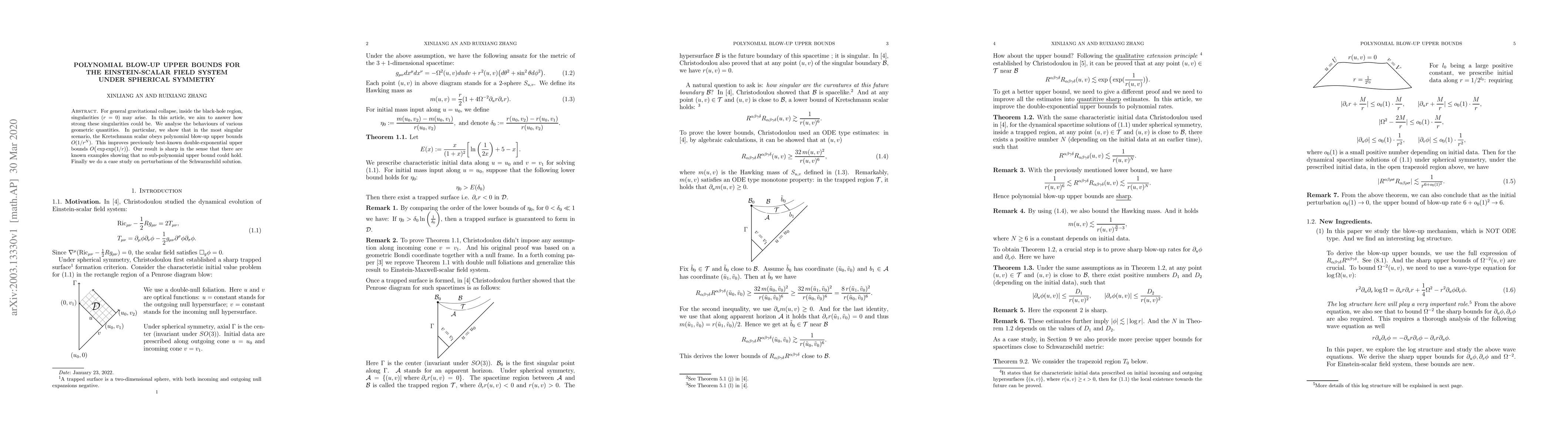 Thumbnail for Polynomial Blow-up Upper Bounds for the Einstein-scalar field System
  Under Spherical Symmetry