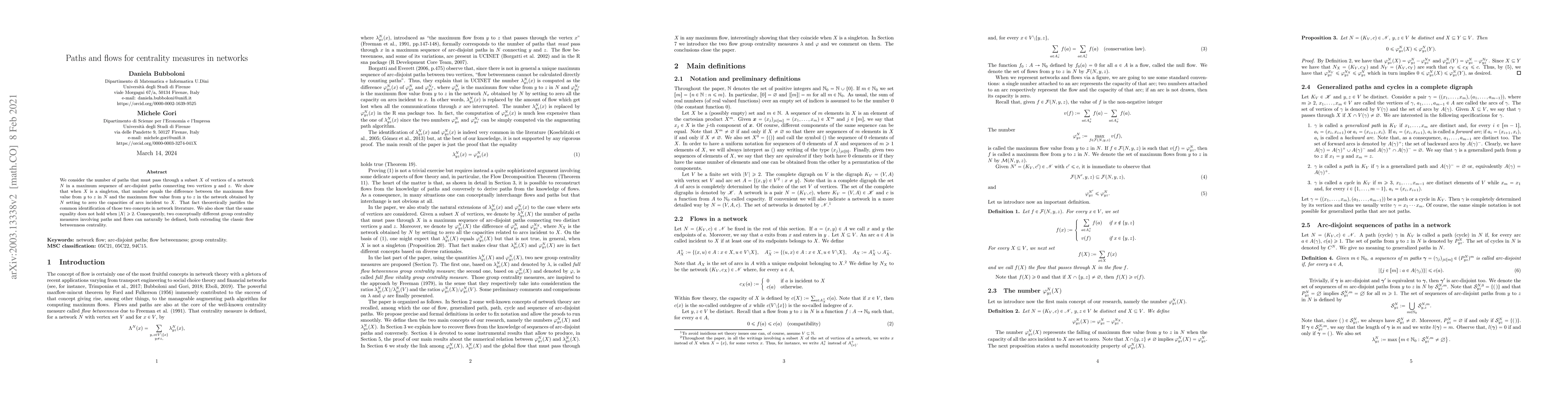 Thumbnail for Paths and flows for centrality measures in networks