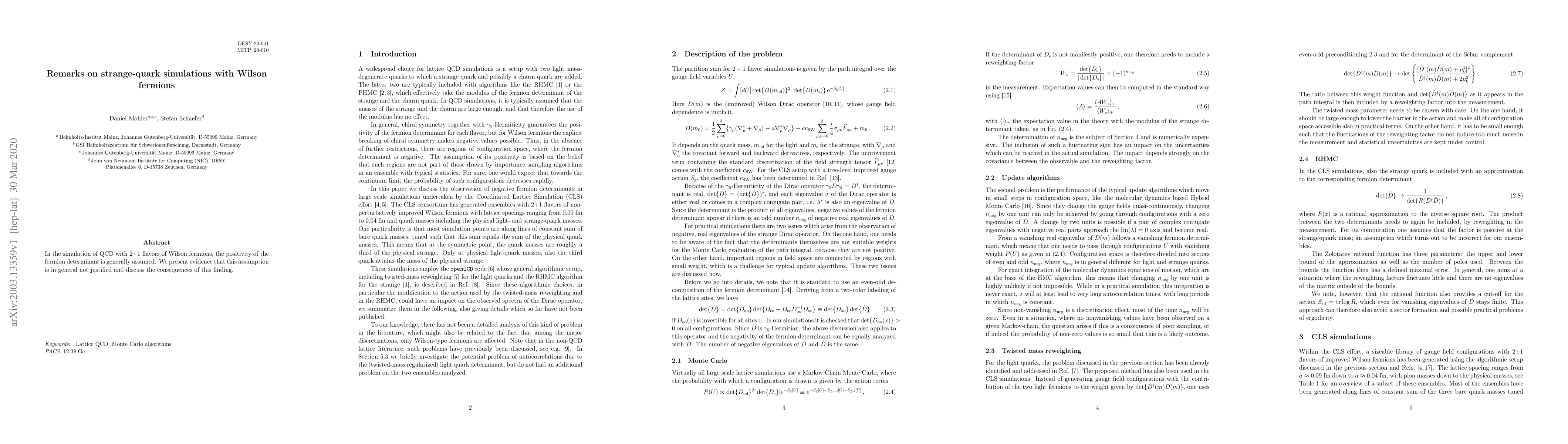 Thumbnail for Remarks on strange-quark simulations with Wilson fermions