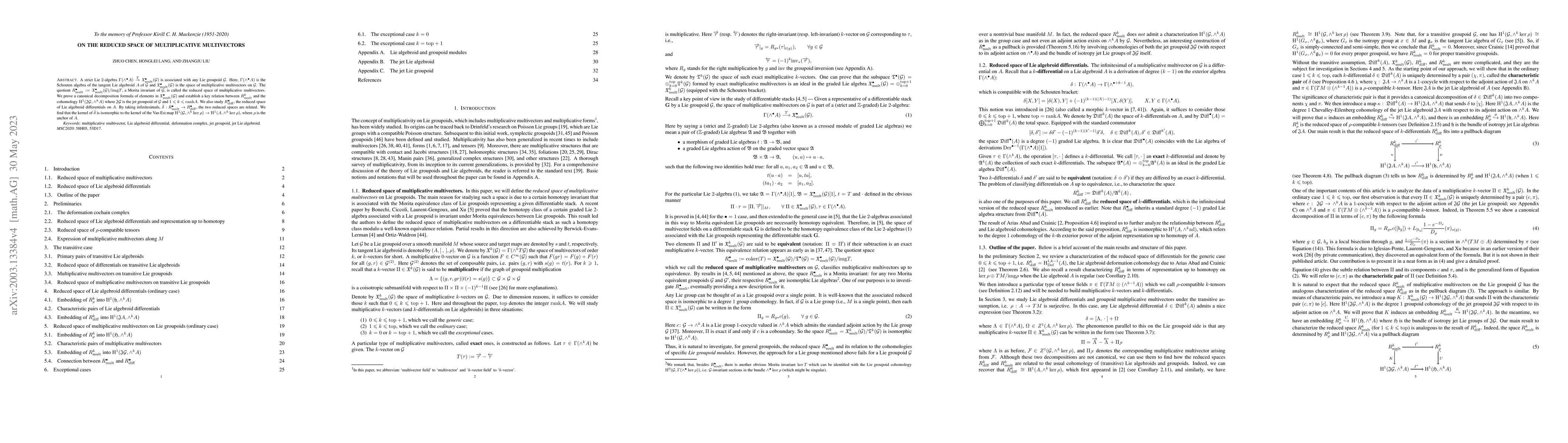 Thumbnail for On the reduced space of multiplicative multivectors