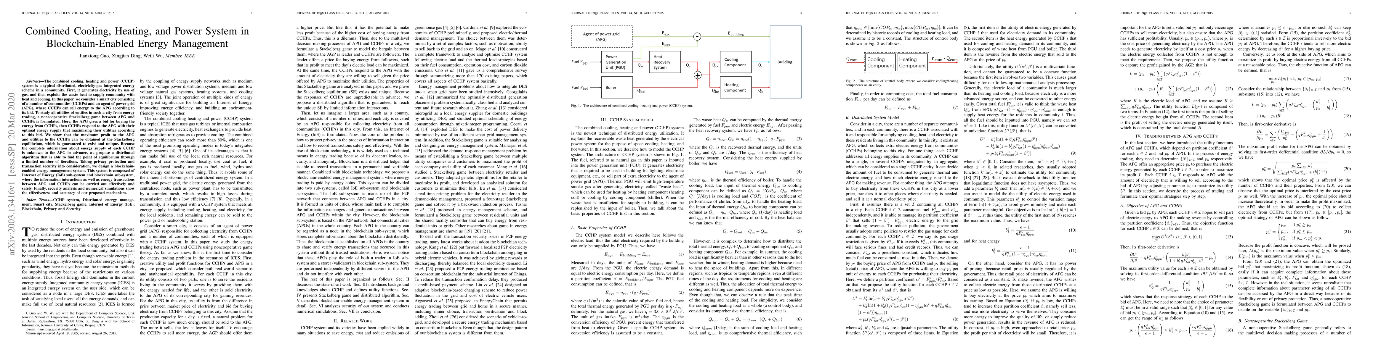 Thumbnail for Combined Cooling, Heating, and Power System in Blockchain-Enabled Energy
  Management