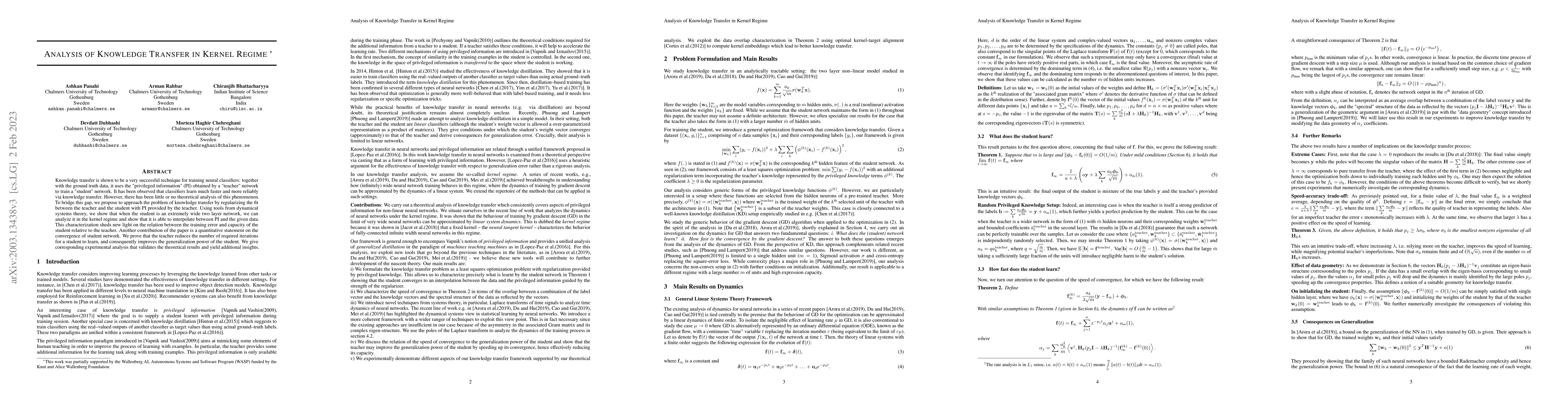 Thumbnail for Analysis of Knowledge Transfer in Kernel Regime