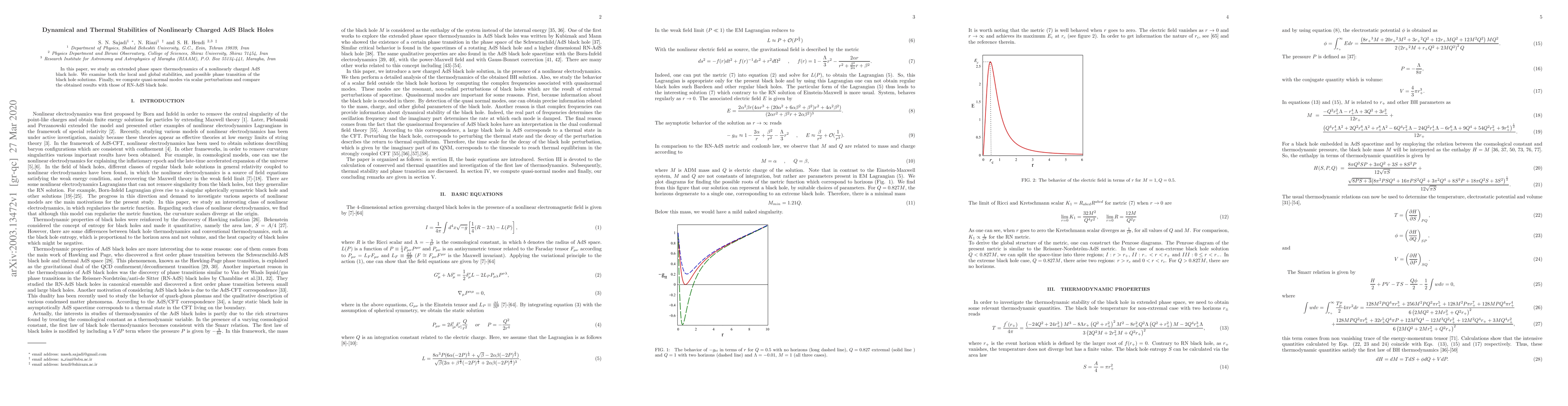 Thumbnail for Dynamical and Thermal Stabilities of Nonlinearly Charged AdS Black Holes