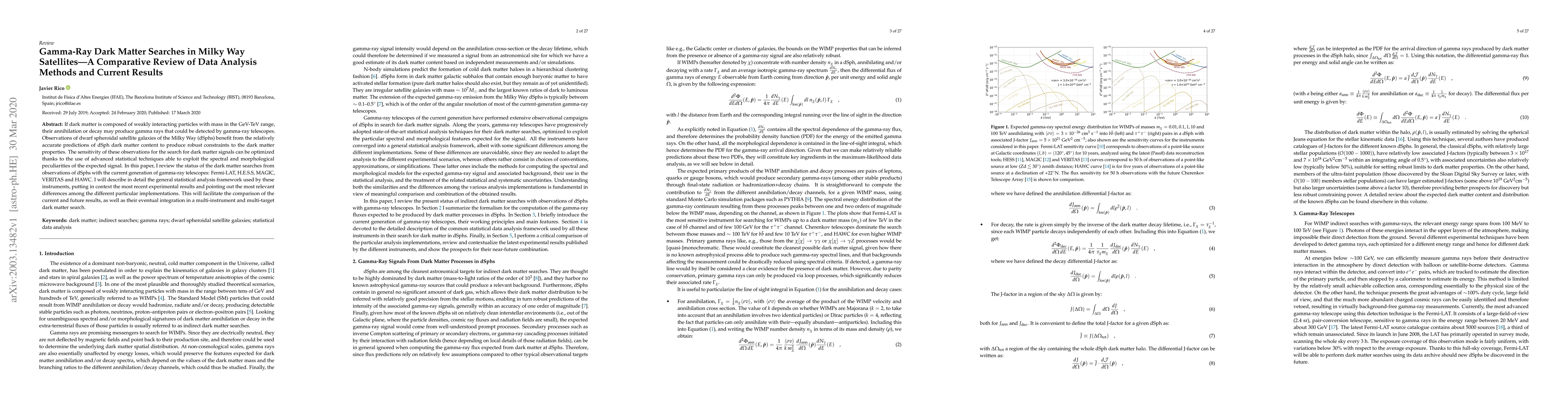 Thumbnail for Gamma-Ray Dark Matter Searches in Milky Way Satellites -- A Comparative
  Review of Data Analysis Methods and Current Results