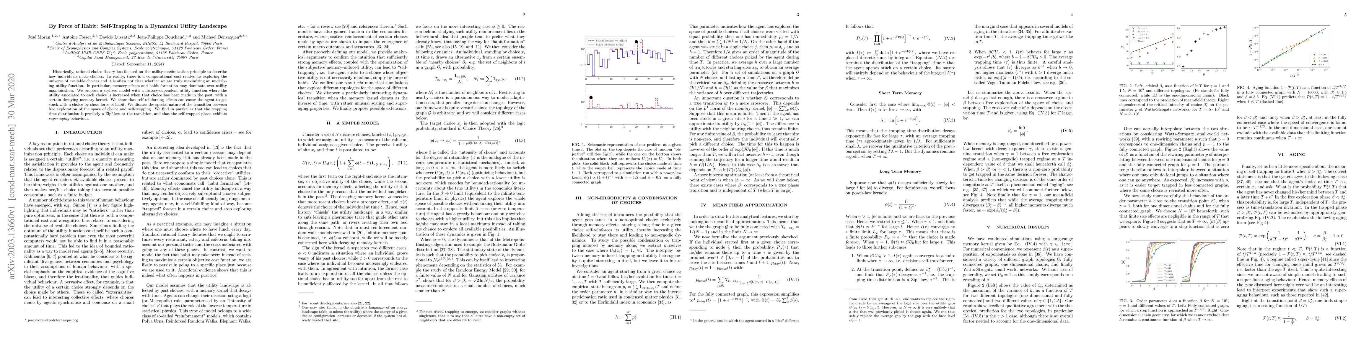 Thumbnail for By Force of Habit: Self-Trapping in a Dynamical Utility Landscape