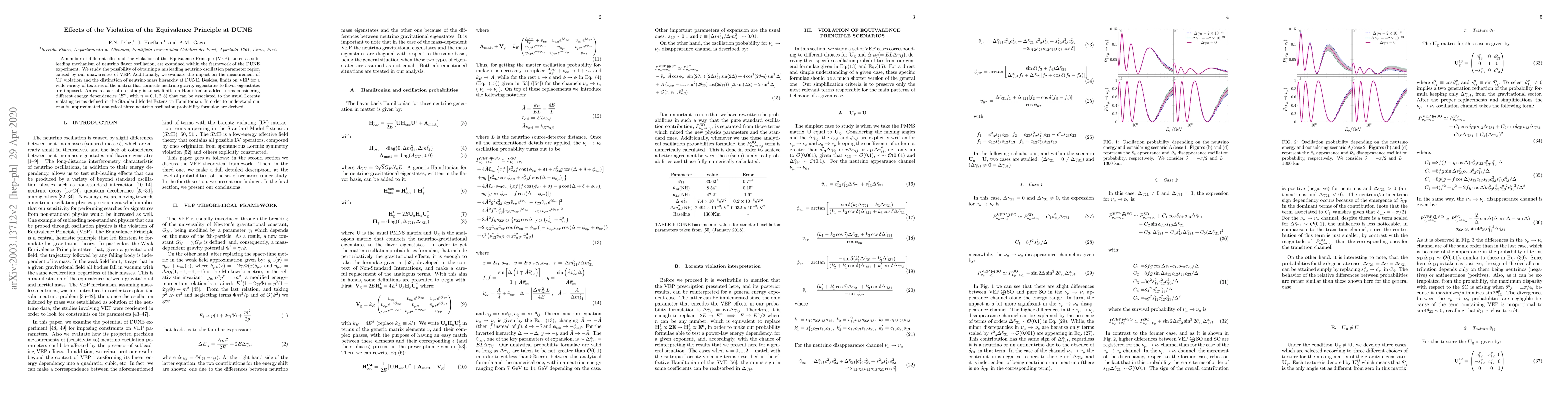Thumbnail for Effects of the Violation of the Equivalence Principle at DUNE