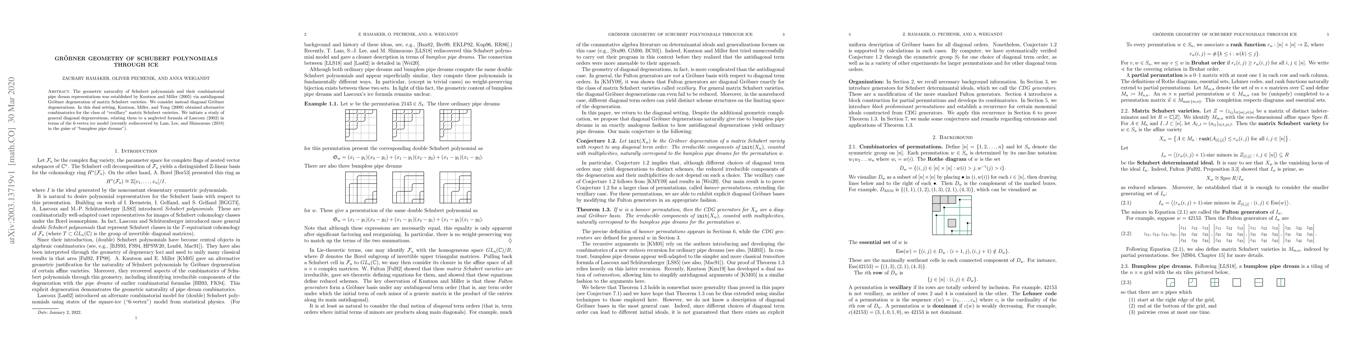 Thumbnail for Gr\"obner geometry of Schubert polynomials through ice