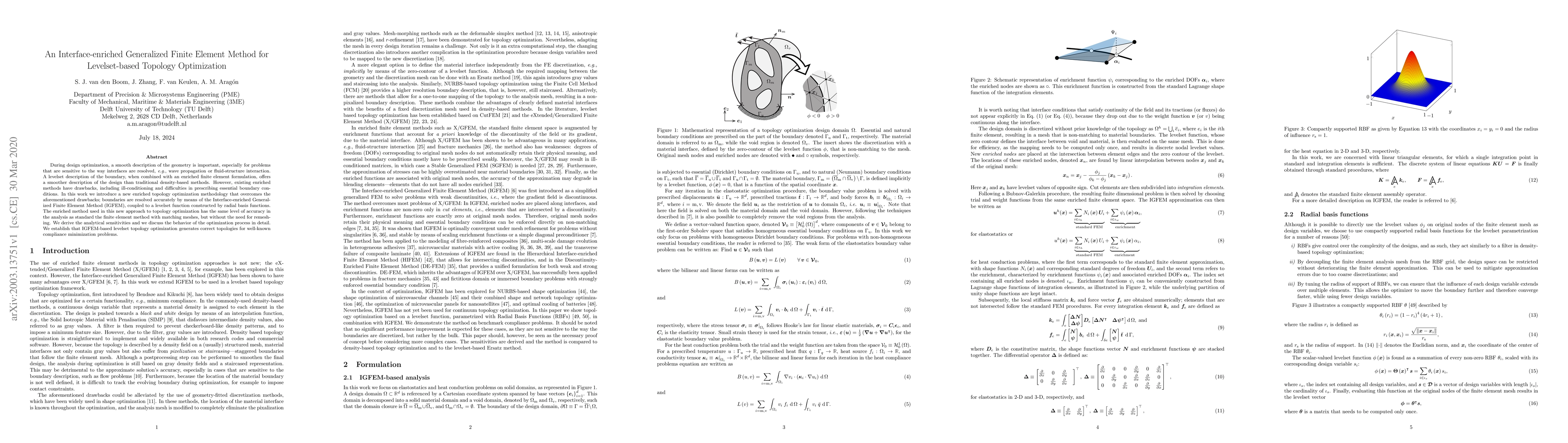Thumbnail for An Interface-enriched Generalized Finite Element Method for
  Levelset-based Topology Optimization