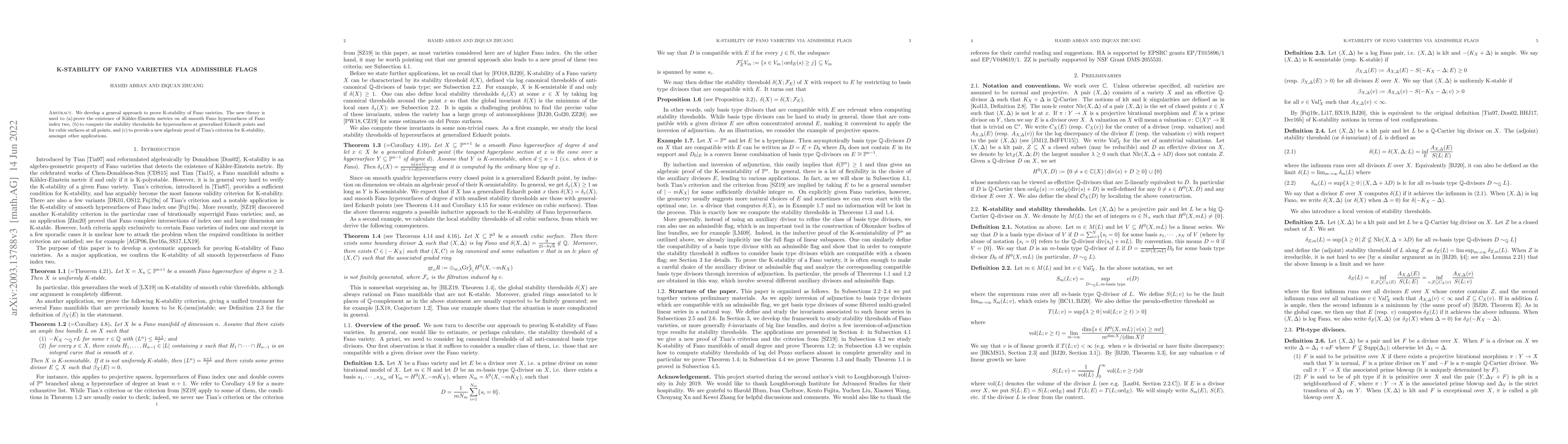 Thumbnail for K-stability of Fano varieties via admissible flags