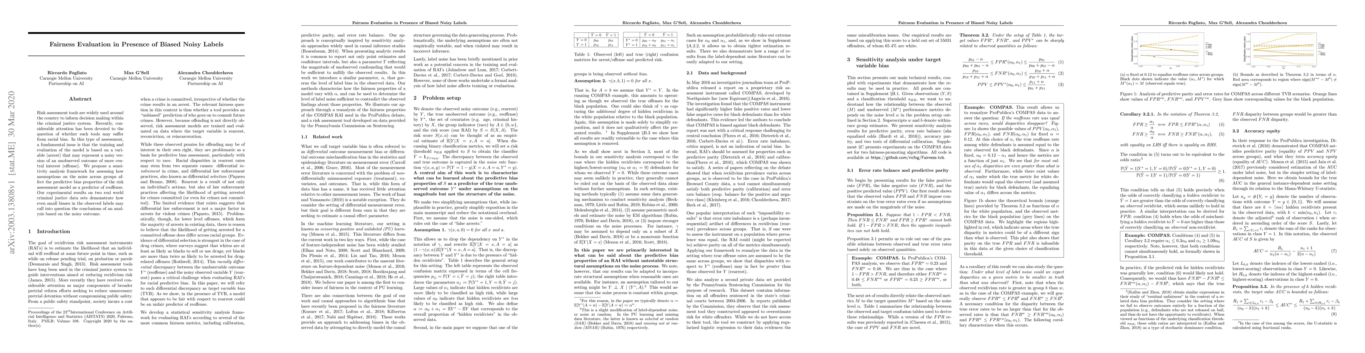 Thumbnail for Fairness Evaluation in Presence of Biased Noisy Labels