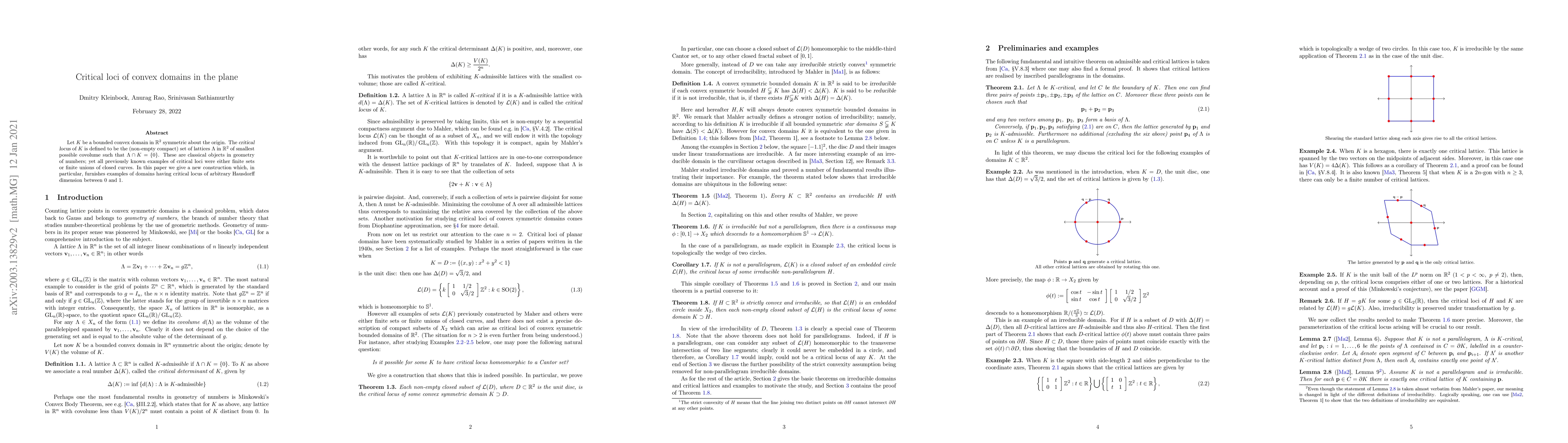 Thumbnail for Critical loci of convex domains in the plane
