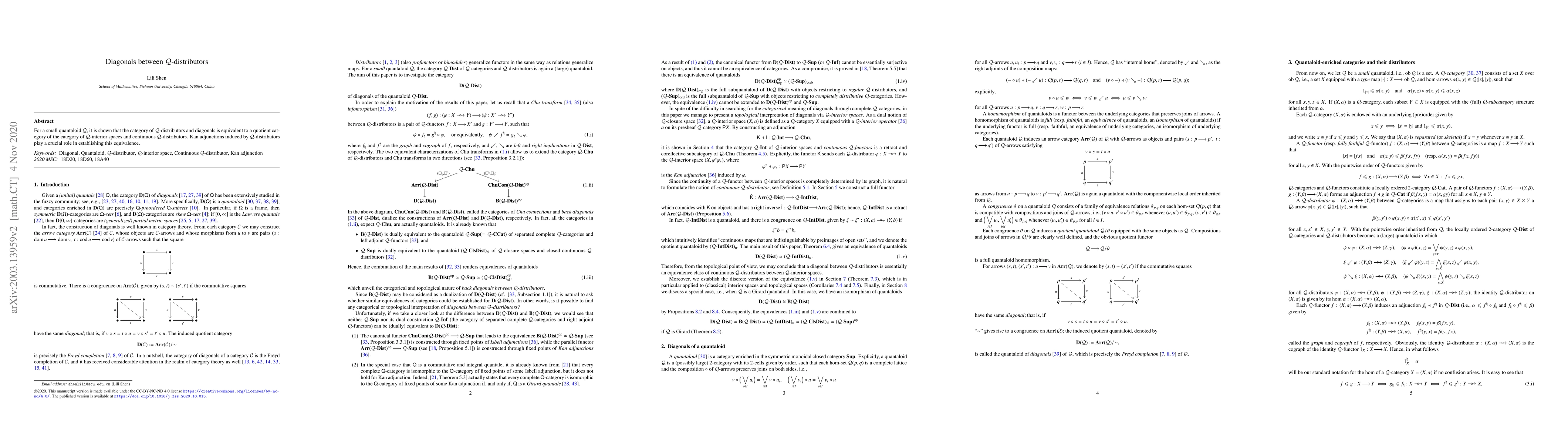 Thumbnail for Diagonals between $\mathcal{Q}$-distributors