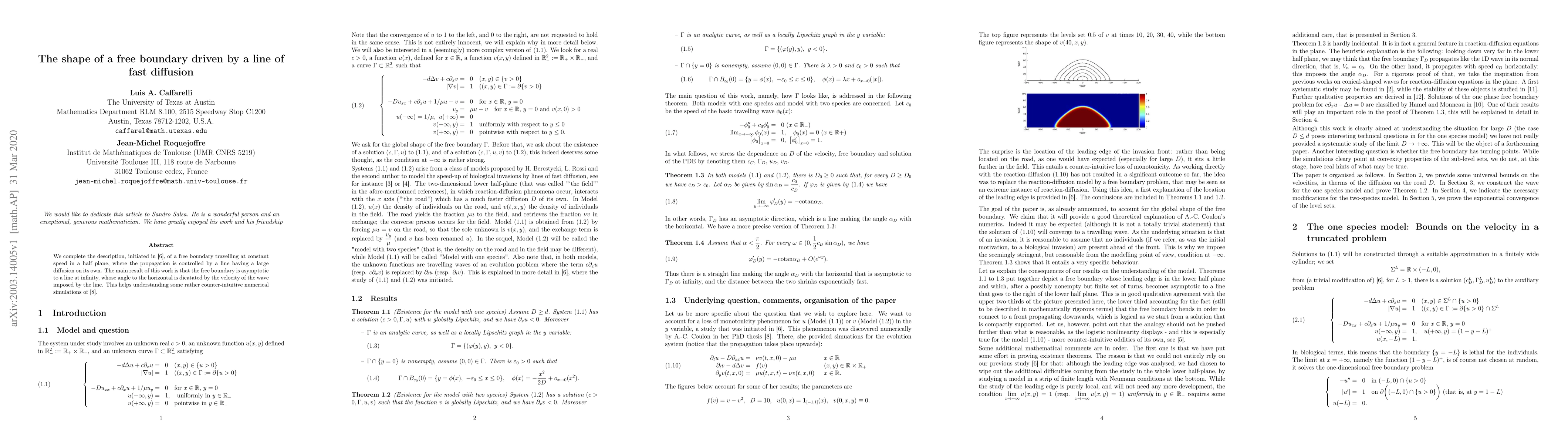 Thumbnail for The shape of a free boundary driven by a line of fast diffusion