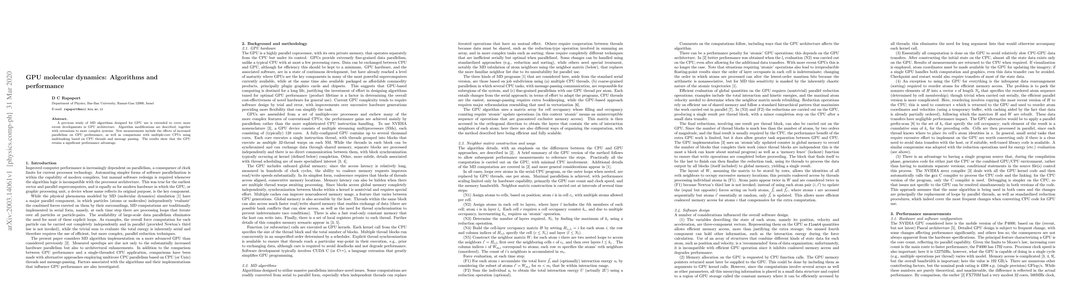 Thumbnail for GPU molecular dynamics: Algorithms and performance