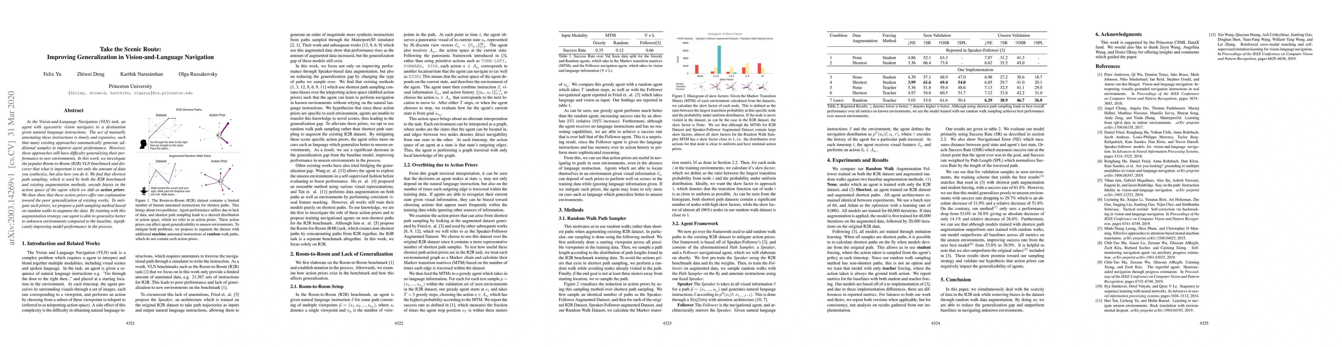 Thumbnail for Take the Scenic Route: Improving Generalization in Vision-and-Language
  Navigation