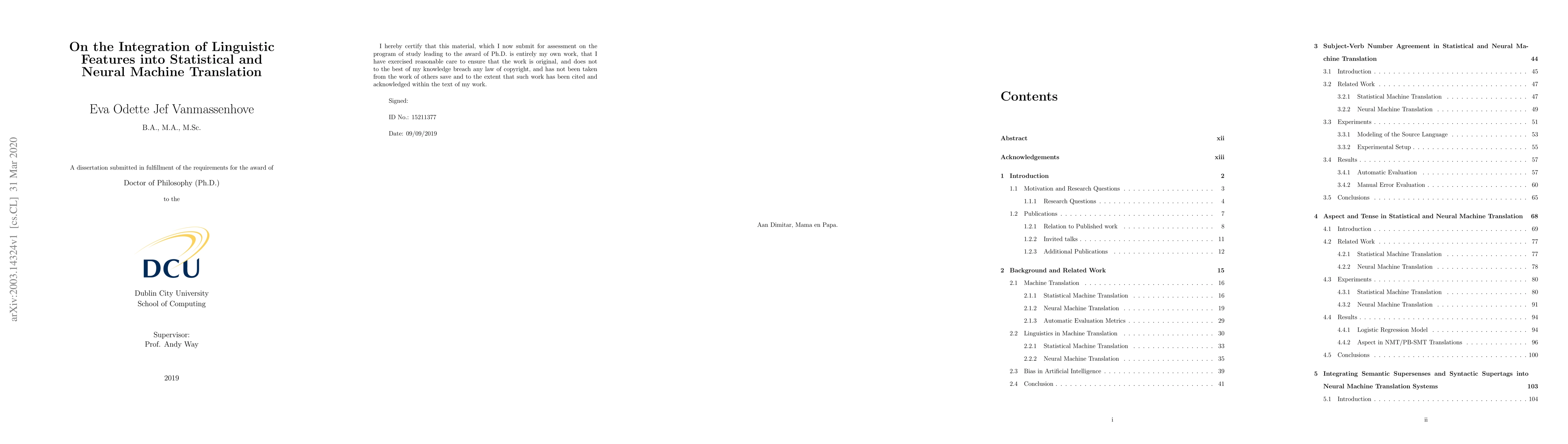 Thumbnail for On the Integration of LinguisticFeatures into Statistical and Neural
  Machine Translation