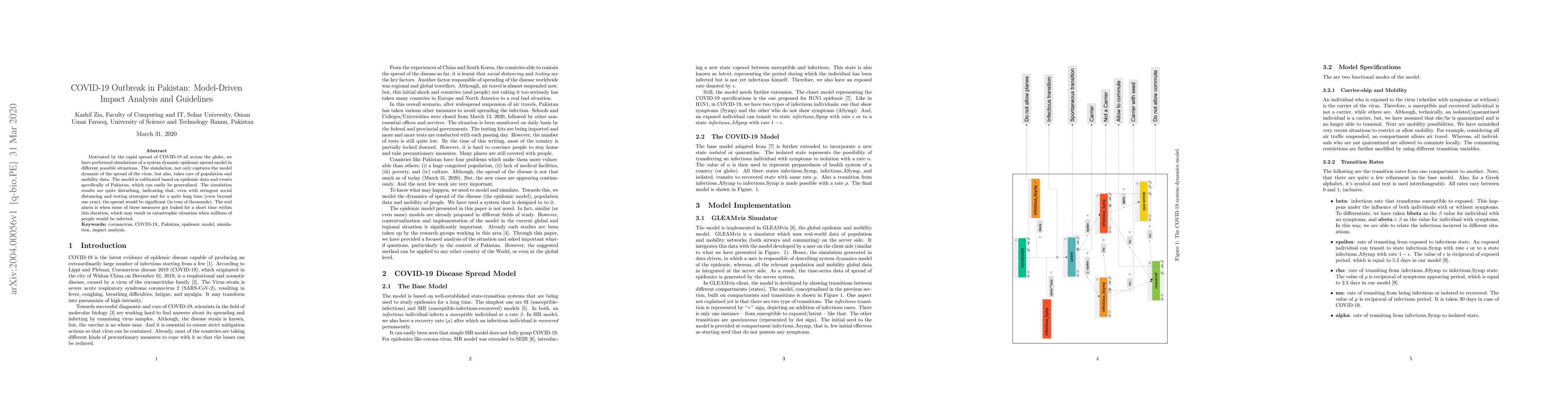 Thumbnail for COVID-19 Outbreak in Pakistan: Model-Driven Impact Analysis and
  Guidelines