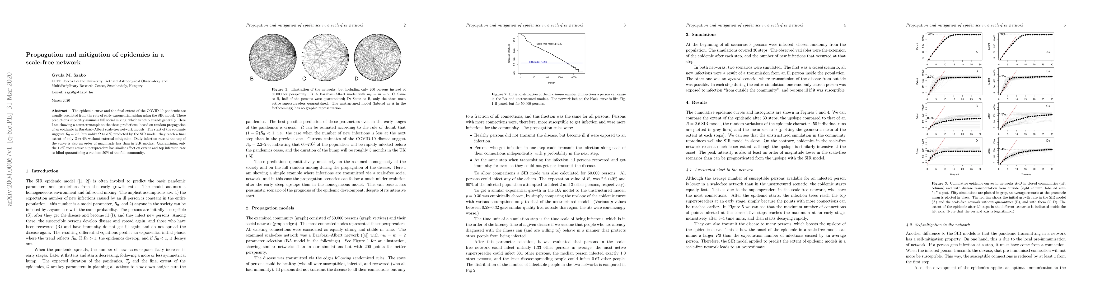 Thumbnail for Propagation and mitigation of epidemics in a scale-free network