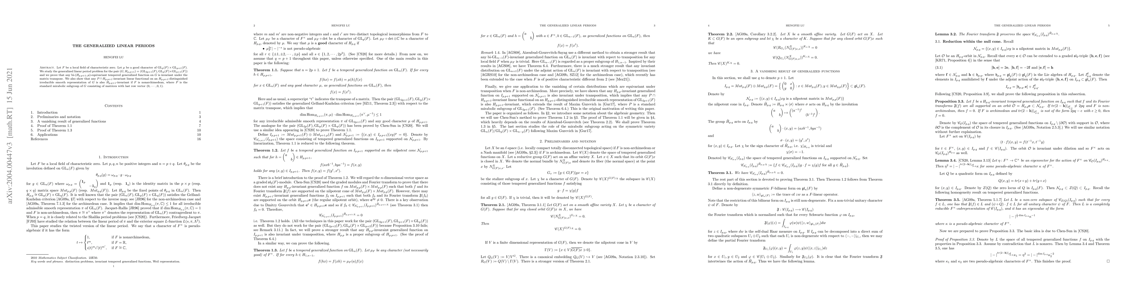 Thumbnail for The generalized linear period