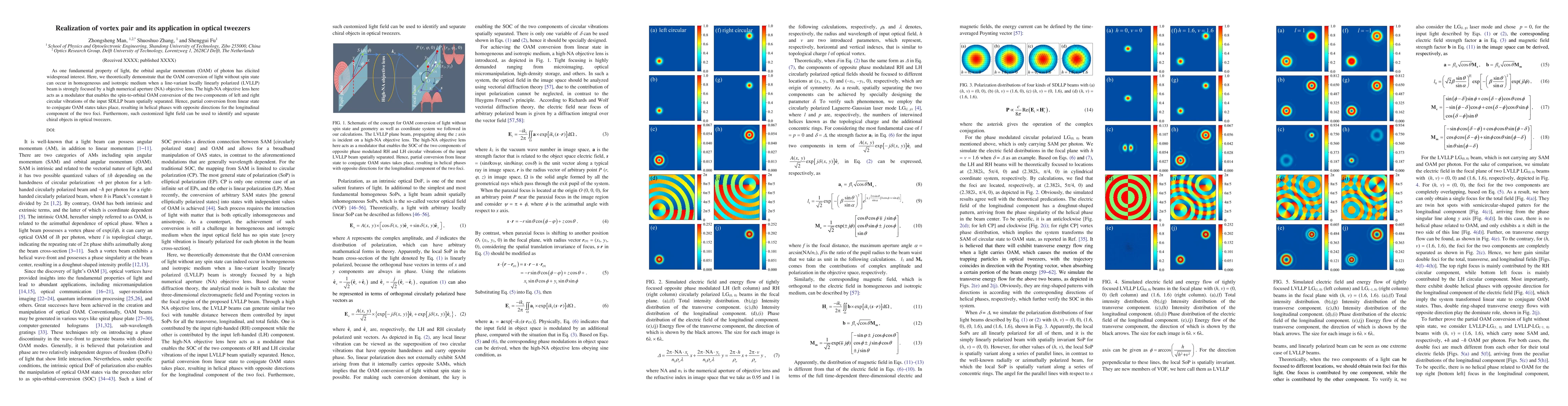 Thumbnail for Realization of vortex pair and its application in optical tweezers
