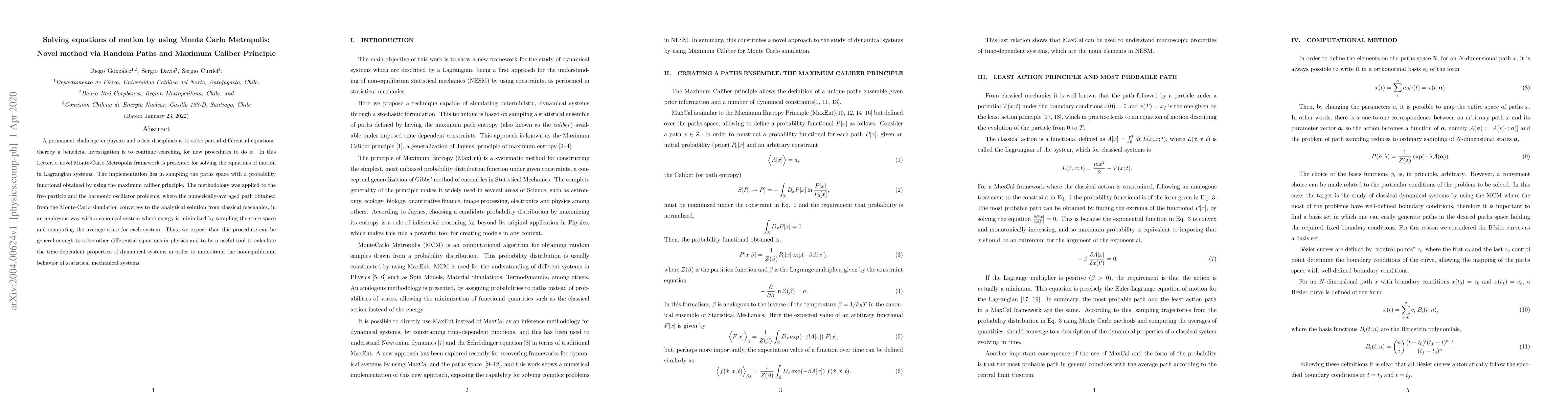 Thumbnail for Solving equations of motion by using Monte Carlo Metropolis: Novel
  method via Random Paths and Maximum Caliber Principle