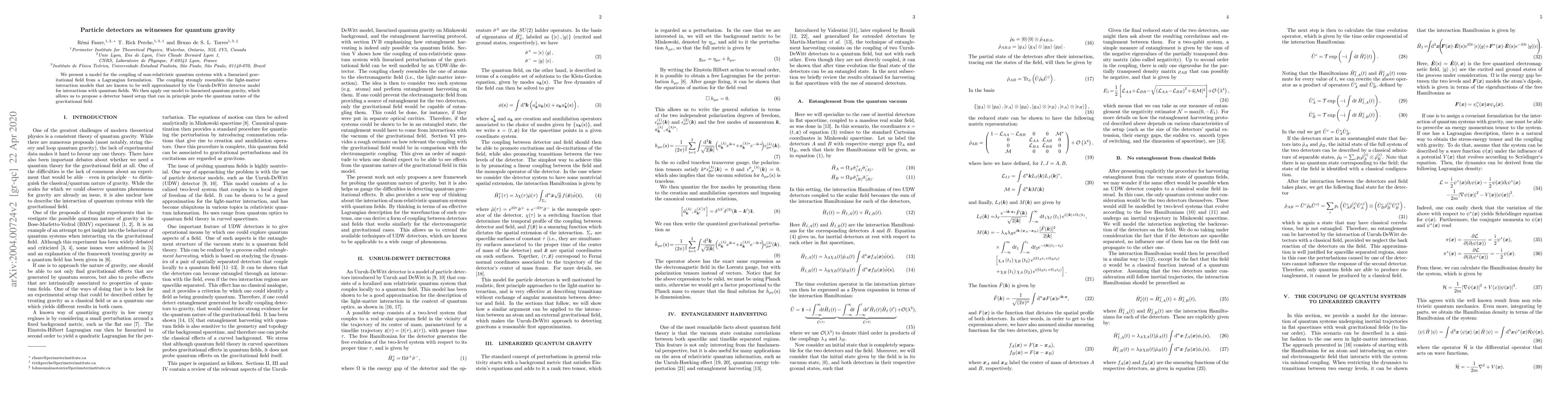 Thumbnail for Particle detectors as witnesses for quantum gravity