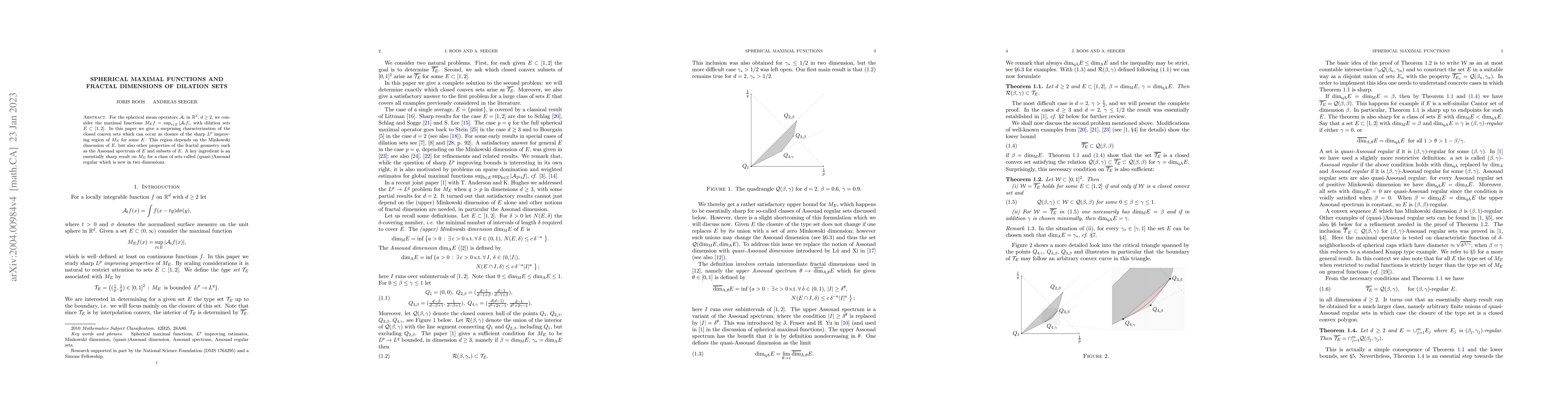 Thumbnail for Spherical maximal functions and fractal dimensions of dilation sets