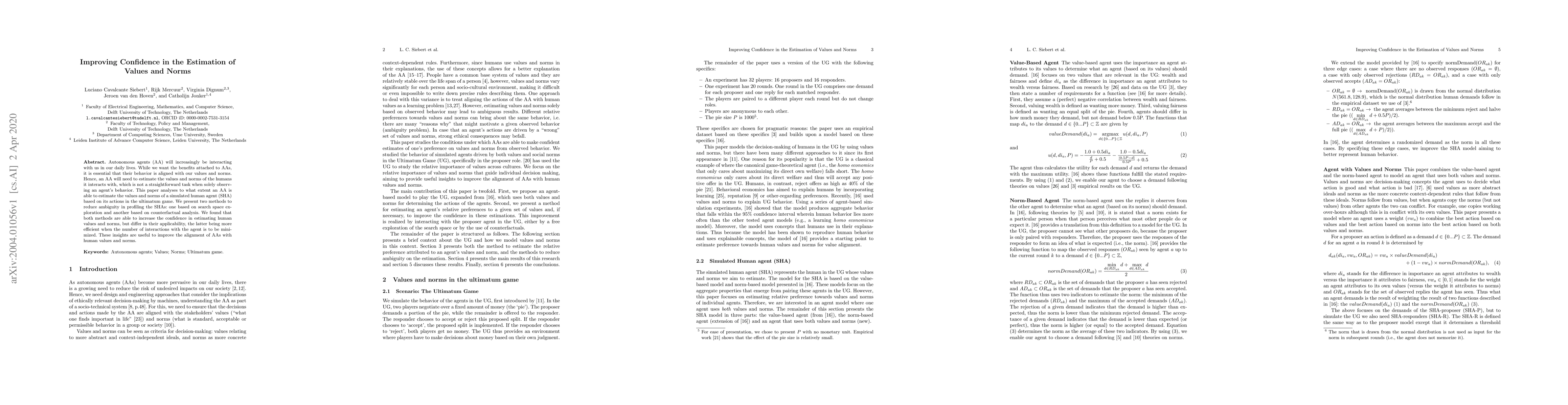Thumbnail for Improving Confidence in the Estimation of Values and Norms